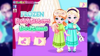 KIDS GAMES ELSA AND ANNA BABY SISTERS BED TIME
