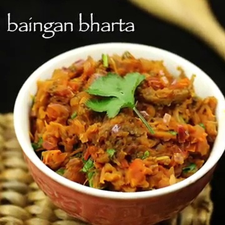 baingan bharta recipe _ roasted eggplant curry recipe _ baingan recipes