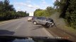 Accident de fou sur une route en Russie... Sans les freins !