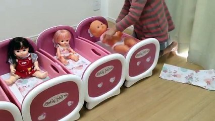 メルちゃん ぽぽちゃん みんなでベッドでおねんね / Doll Crib , It’s Bedtime , 5 Babies Doll
