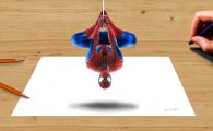 Speed Drawing of the Amazing Spider-Man 2 3D How to Draw Time Lapse Art Video Colored Pencil Illustration Artwork