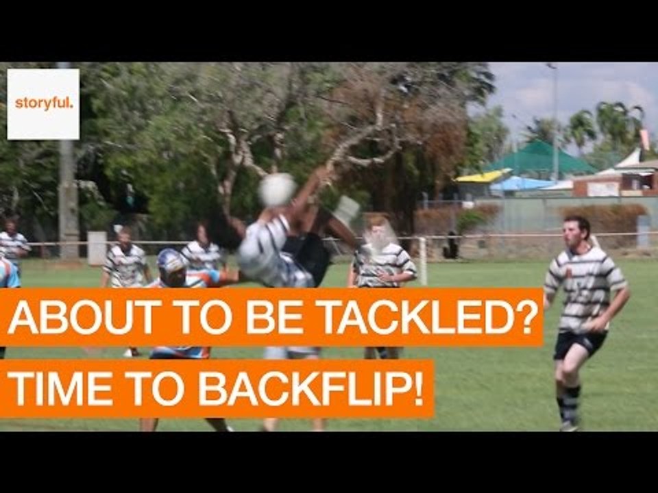 Rugby Player Back Flips Over Would-Be Tackler