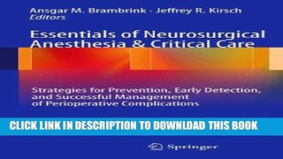 [PDF] Essentials of Neurosurgical Anesthesia   Critical Care: Strategies for Prevention, Early
