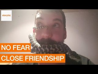 Pet Carpet Python Loves His Owner...a Tad Too Much