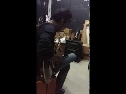 checking some new guitars and amps