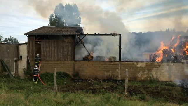 Incendie dans un bâtiment agricole