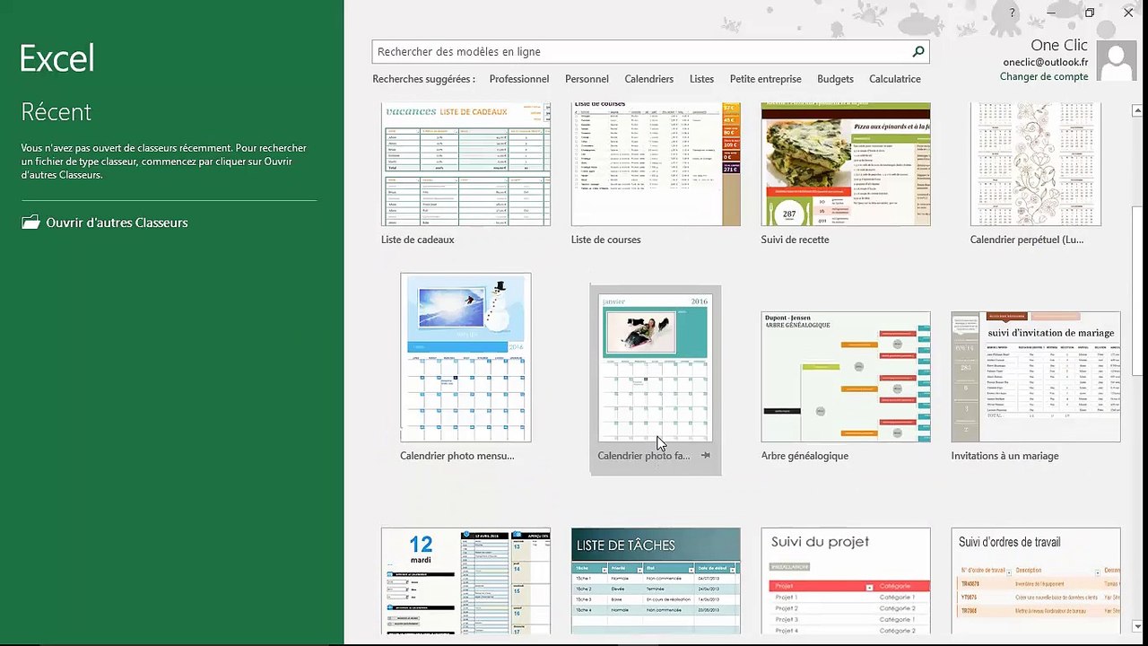 Présentation de la fenêtre Excel 2016