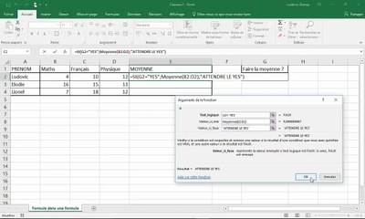 Exemple d'une formule dans une formule