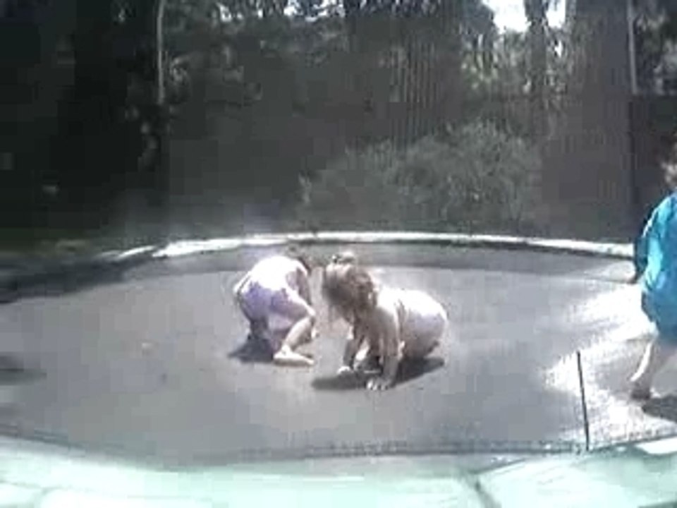 Sadie and Friends on the Trampoline