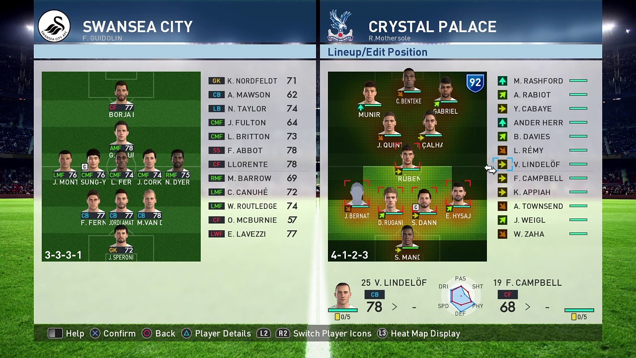 Pro Evolution Soccer 2017 WBA v Palace