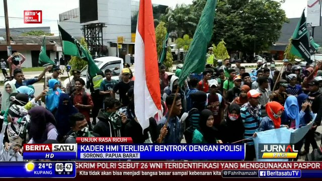 Demo Massa HMI di Mapolres Sorong Ricuh