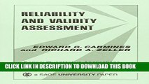 [PDF] Reliability and Validity Assessment (Quantitative Applications in the Social Sciences) Full