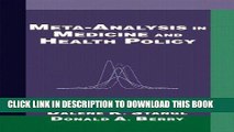 Meta-Analysis in Medicine and Health Policy (Chapman   Hall/CRC Biostatistics Series) Paperback