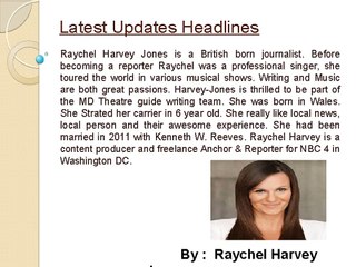 Raychel Harvey Jones | Latest Updates Headlines