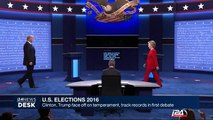 Clinton, Trump face off on temperament, track records in 1st debate