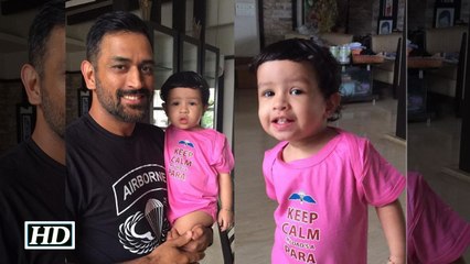 Dhonis Cute little pie ZIVA with DADDY