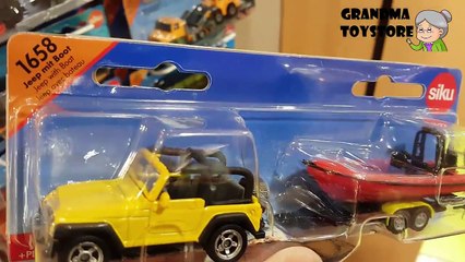 Unboxing TOYS Review/Demos - Siku super jeep and a speed boat trailer