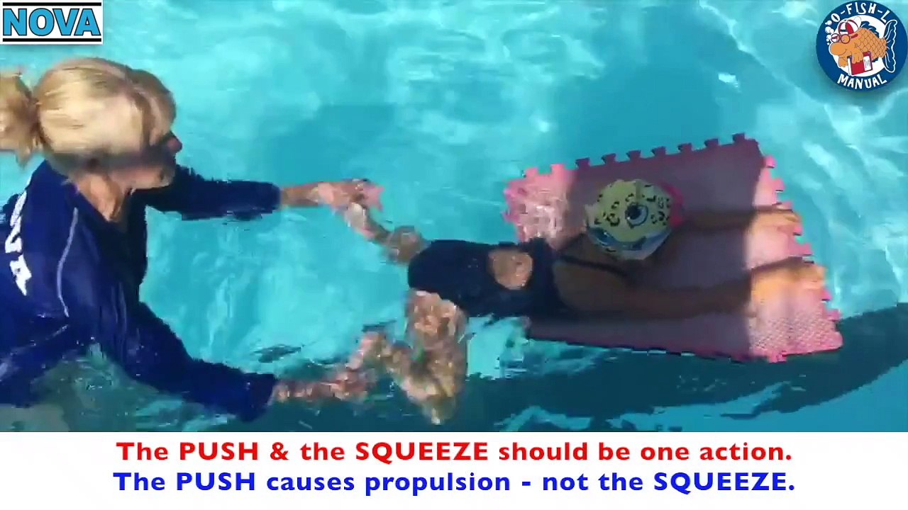 Baby Swimming Lessons: Smart Fish Method Basic Breaststroke Kick Instruction Tips