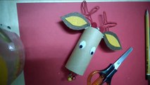 DIY - Reindeer Cork Christmas Crafts For Kids Using Recycled Toilet Paper Rolls