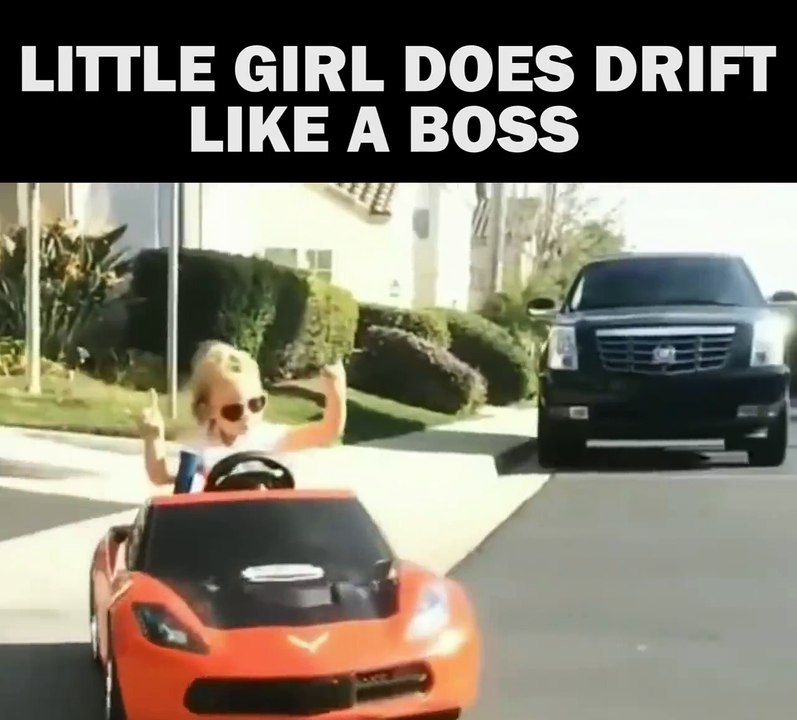 Little girl does drift like a boss!