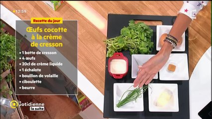 La recette de Farida: Oeufs cocottes au cresson