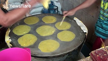 The process of making spring roll skin is mesmerising