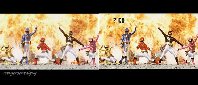 Power Rangers Megaforce First Appearance Split Screen (PR and Sentai version)