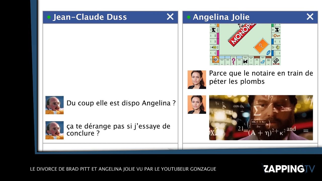 Le divorce de Brad Pitt et Angelina Jolie vu par le Youtubeur Gonzague (vidéo)