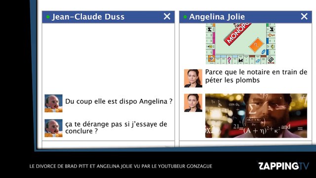 Le divorce de Brad Pitt et Angelina Jolie vu par le Youtubeur Gonzague (vidéo)