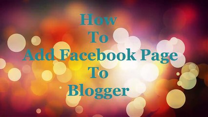 How to add facebook page to blogger