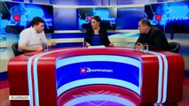 Georgian talk show ends in water-throwing fist fight between rival politicians