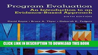 Collection Book Program Evaluation: An Introduction to an Evidence-Based Approach