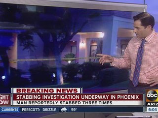 Man walks to hotel after being stabbed in Phoenix
