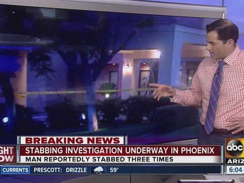 Man walks to hotel after being stabbed in Phoenix