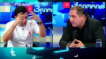 خشونت در جریان گفتگوی زنده تلویزیونی دو چهره سیاسی در گرجستان