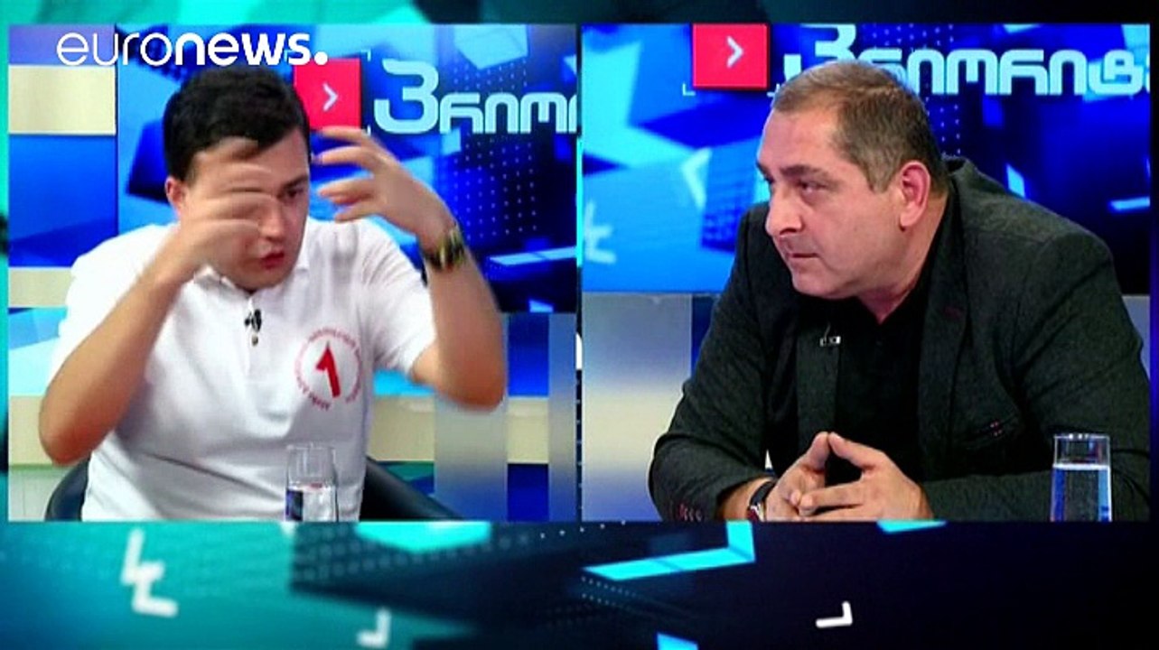 خشونت در جریان گفتگوی زنده تلویزیونی دو چهره سیاسی در گرجستان