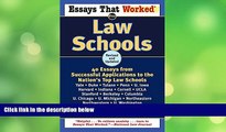 Free [PDF] Downlaod  Essays That Worked for Law Schools: 40 Essays from Successful Applications