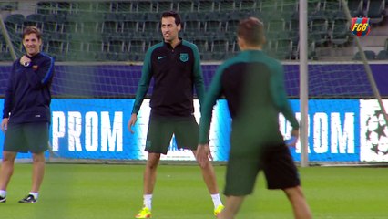 FC Barcelona training session: Workout at Borussia Park