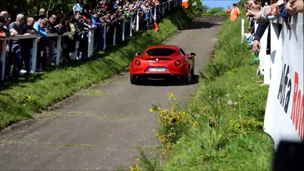 Two Alfa Romeo 4Cs and 8C: LOUD track sounds and hill climbs
