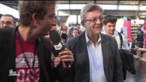 Jean-Luc Mélenchon s'accroche avec Cyrille Eldin dans le Petit Journal