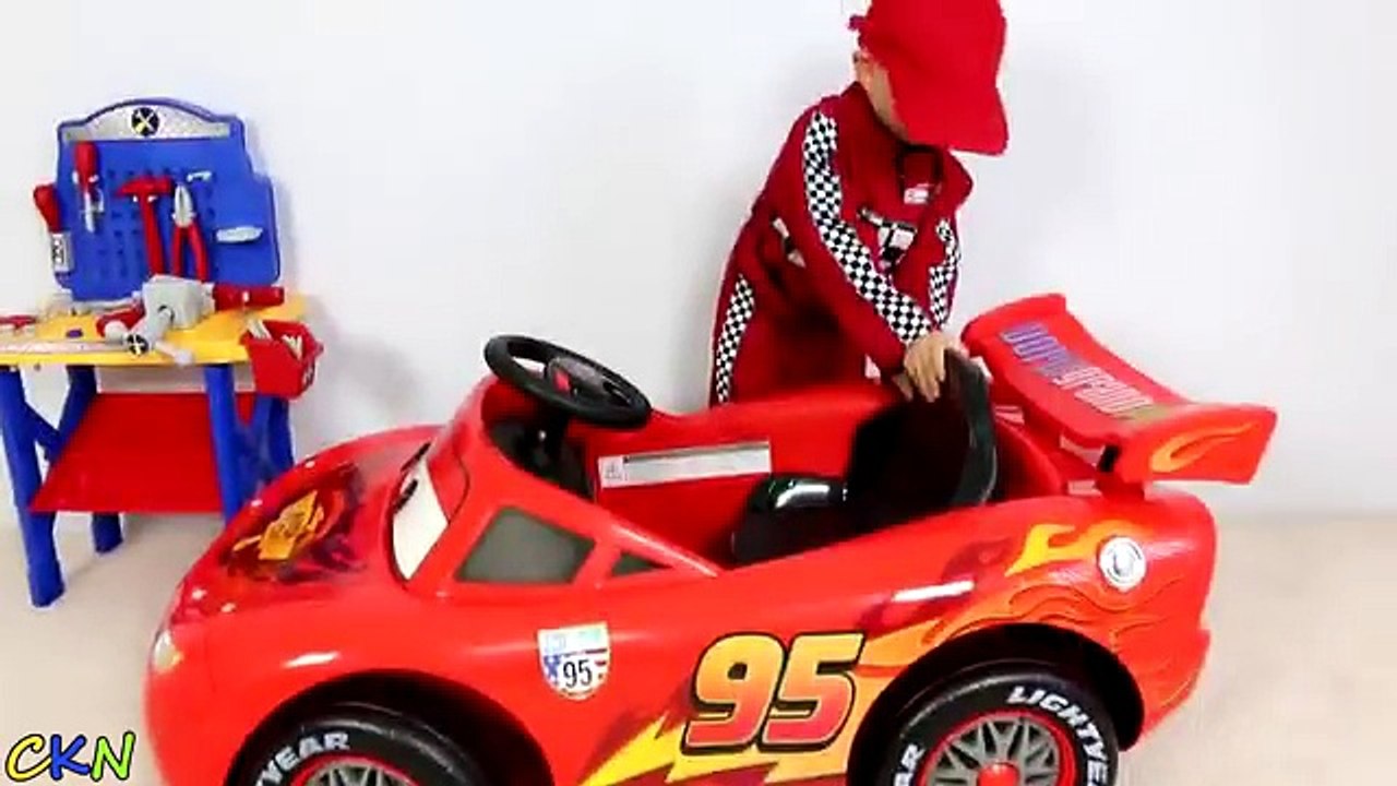 Unboxing Disney Cars Lightning McQueen Battery-Powered Ride On Car 12V Test Drive  Ckn Toys
