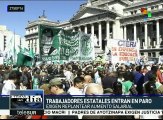 Argentina: trabajadores estatales entran en paro de labores