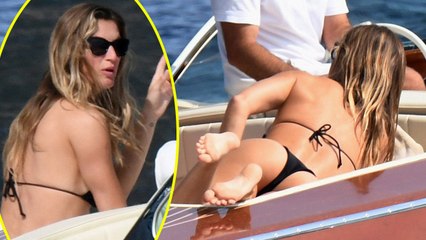 Gisele Bundchen Flaunts B*tt in S*xy Thong On A Boat In Italy