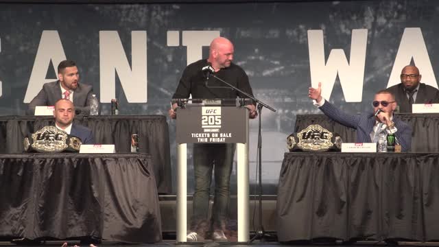 Conor McGregor proves again why he is so much fun to watch at the UFC 205 press conference in Madison Square Garden