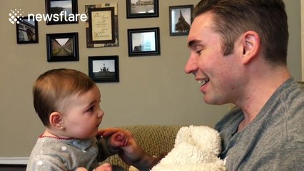 Baby girl doesn't recognise her father without a beard