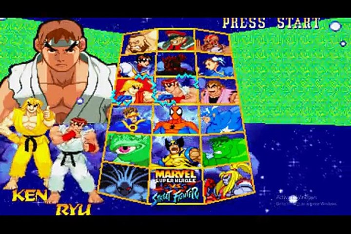 Marvel Super Heroes Vs. Street Fighter Capcom fighting games Ken & Ryu vs Omega Red & Dhalsim