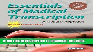 Collection Book Essentials of Medical Transcription: A Modular Approach, Revised 2nd Edition