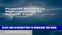 Collection Book Human Resource Management In Health Care: Principles And Practice
