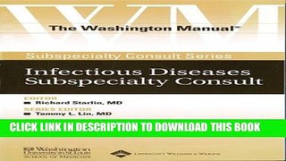 Collection Book Infectious Diseases Subspecialty Consult (The Washington Manual Subspecialty