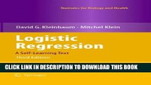 Collection Book Logistic Regression: A Self-Learning Text (Statistics for Biology and Health)